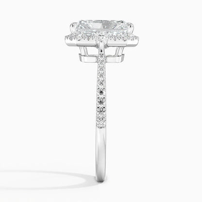 2.20 Karat Radiant Halo Tasarım Tektaş Laboratuvar Pırlanta Yüzük  18K  -Vittora - Bold Diamonds