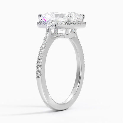 2.20 Karat Radiant Halo Tasarım Tektaş Laboratuvar Pırlanta Yüzük  18K  -Vittora - Bold Diamonds