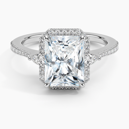 2.20 Karat Radiant Halo Tasarım Tektaş Laboratuvar Pırlanta Yüzük  18K  -Vittora - Bold Diamonds