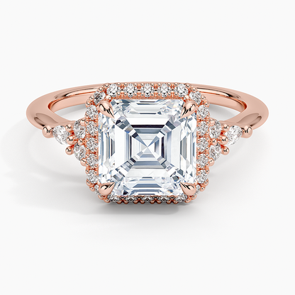 2.25 Karat Asscher Halo Tasarım Tektaş Laboratuvar Pırlanta Yüzük 18K -Amara - Bold Diamonds