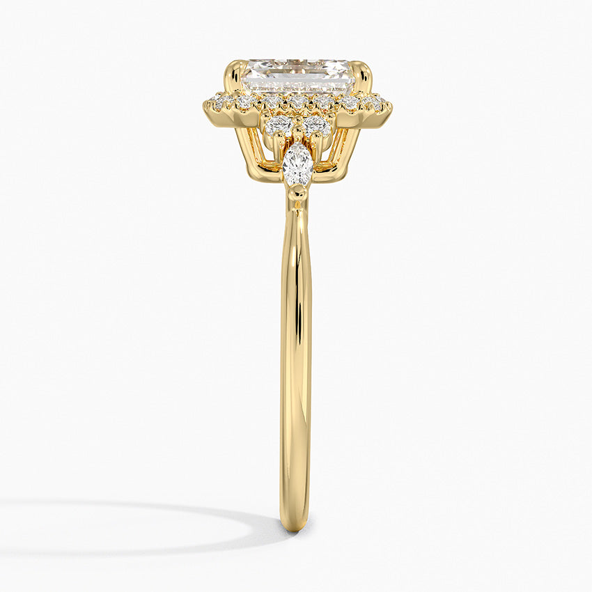 2.25 Karat Asscher Halo Tasarım Tektaş Laboratuvar Pırlanta Yüzük 18K -Amara - Bold Diamonds