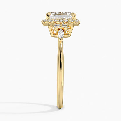 2.25 Karat Asscher Halo Tasarım Tektaş Laboratuvar Pırlanta Yüzük 18K -Amara - Bold Diamonds