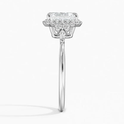 2.25 Karat Asscher Halo Tasarım Tektaş Laboratuvar Pırlanta Yüzük 18K -Amara - Bold Diamonds