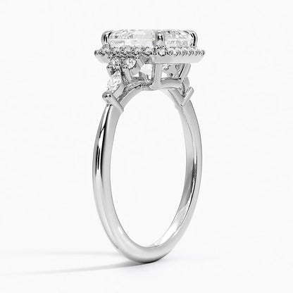 2.25 Karat Asscher Halo Tasarım Tektaş Laboratuvar Pırlanta Yüzük 18K -Amara - Bold Diamonds