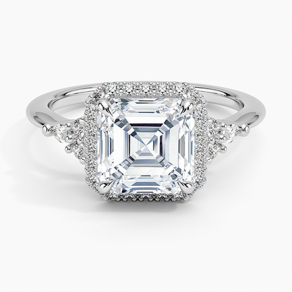 2.25 Karat Asscher Halo Tasarım Tektaş Laboratuvar Pırlanta Yüzük 18K -Amara - Bold Diamonds
