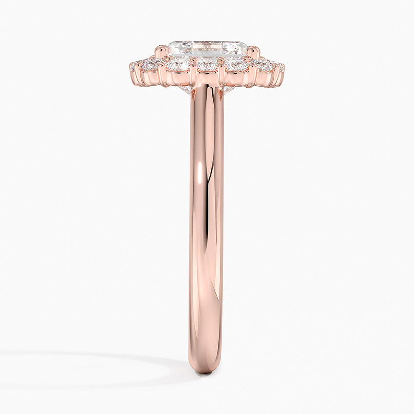 2.25 Karat Asscher Halo Tasarım Tektaş Laboratuvar Pırlanta Yüzük 18K -Illumina - Bold Diamonds