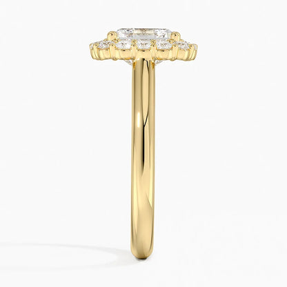 2.25 Karat Asscher Halo Tasarım Tektaş Laboratuvar Pırlanta Yüzük 18K -Illumina - Bold Diamonds