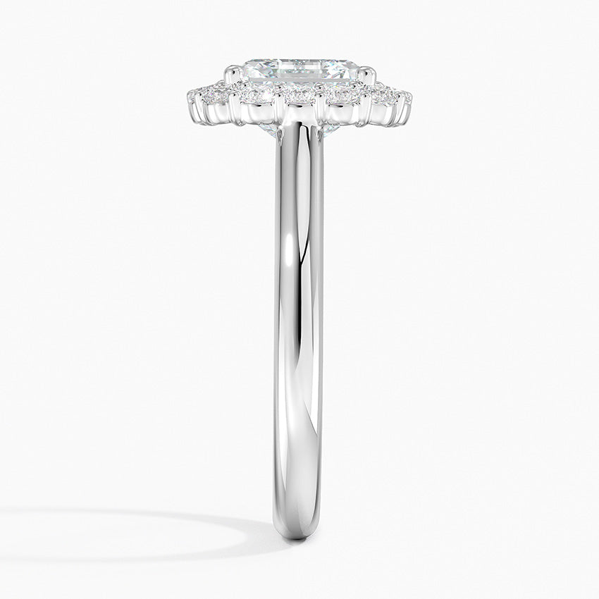 2.25 Karat Asscher Halo Tasarım Tektaş Laboratuvar Pırlanta Yüzük 18K -Illumina - Bold Diamonds
