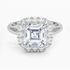 2.25 Karat Asscher Halo Tasarım Tektaş Laboratuvar Pırlanta Yüzük 18K -Illumina - Bold Diamonds