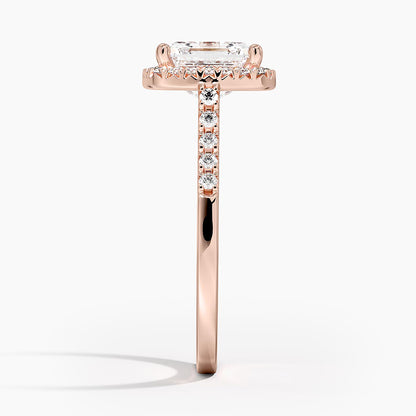 2,25 Karat Asscher Halo Tasarım Tektaş Laboratuvar Pırlanta Yüzük 18K - Lunara - Bold Diamonds