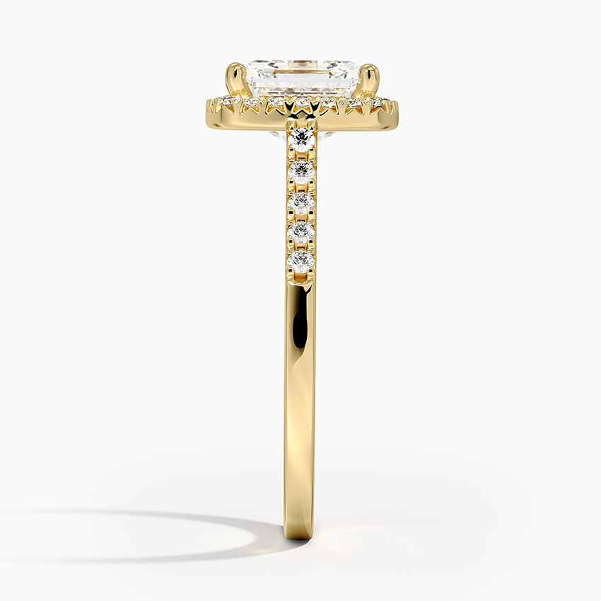 2,25 Karat Asscher Halo Tasarım Tektaş Laboratuvar Pırlanta Yüzük 18K - Lunara - Bold Diamonds