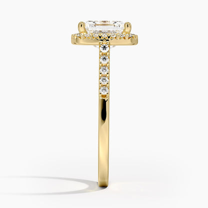 2,25 Karat Asscher Halo Tasarım Tektaş Laboratuvar Pırlanta Yüzük 18K - Lunara - Bold Diamonds