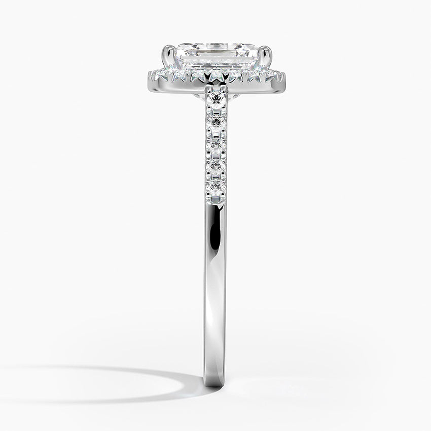 2,25 Karat Asscher Halo Tasarım Tektaş Laboratuvar Pırlanta Yüzük 18K - Lunara - Bold Diamonds