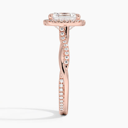2.25 Karat Asscher Halo Tasarım Tektaş Laboratuvar Pırlanta Yüzük 18K -Magnara - Bold Diamonds