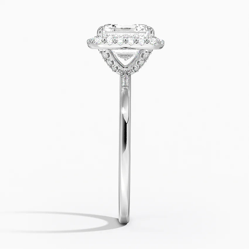 2.25 Karat Asscher Halo Tasarım Tektaş Laboratuvar Pırlanta Yüzük 18K-Ophelia - Bold Diamonds