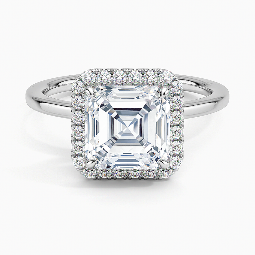 2.25 Karat Asscher Halo Tasarım Tektaş Laboratuvar Pırlanta Yüzük 18K-Ophelia - Bold Diamonds