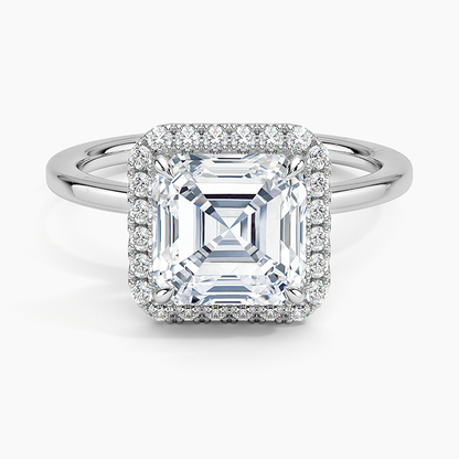 2.25 Karat Asscher Halo Tasarım Tektaş Laboratuvar Pırlanta Yüzük 18K-Ophelia - Bold Diamonds