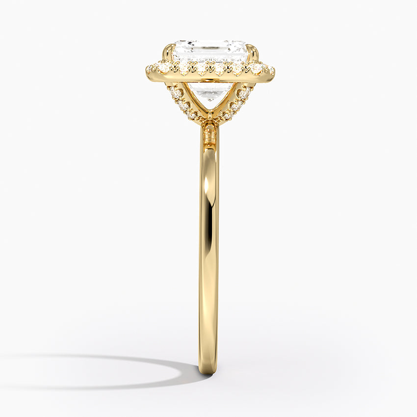 2.25 Karat Asscher Halo Tasarım Tektaş Laboratuvar Pırlanta Yüzük 18K-Ophelia - Bold Diamonds