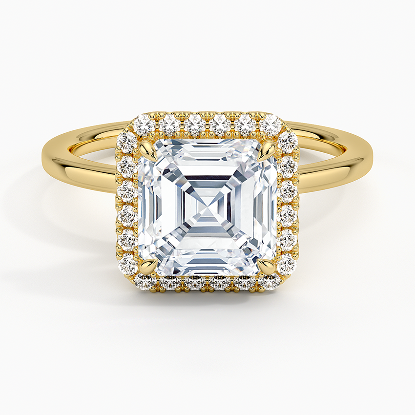 2.25 Karat Asscher Halo Tasarım Tektaş Laboratuvar Pırlanta Yüzük 18K-Ophelia - Bold Diamonds