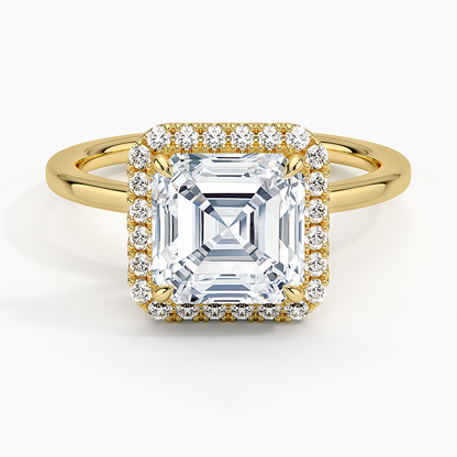 2.25 Karat Asscher Halo Tasarım Tektaş Laboratuvar Pırlanta Yüzük 18K-Ophelia - Bold Diamonds