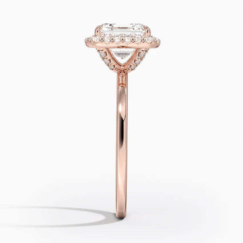 2.25 Karat Asscher Halo Tasarım Tektaş Laboratuvar Pırlanta Yüzük 18K-Ophelia - Bold Diamonds