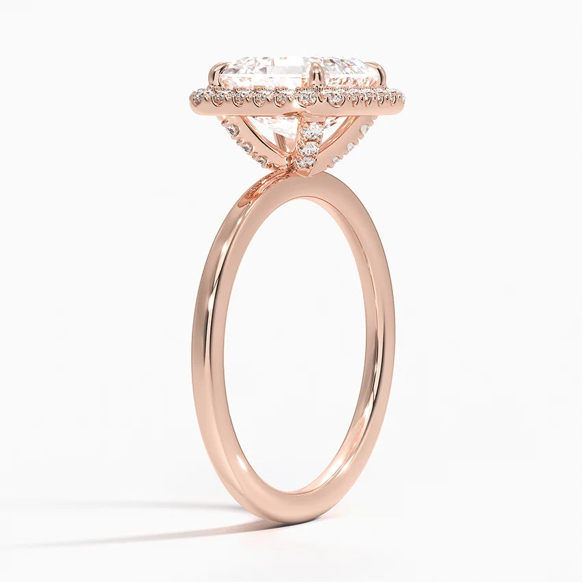 2.25 Karat Asscher Halo Tasarım Tektaş Laboratuvar Pırlanta Yüzük 18K-Ophelia - Bold Diamonds