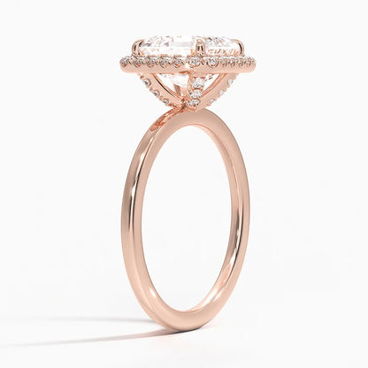 2.25 Karat Asscher Halo Tasarım Tektaş Laboratuvar Pırlanta Yüzük 18K-Ophelia - Bold Diamonds