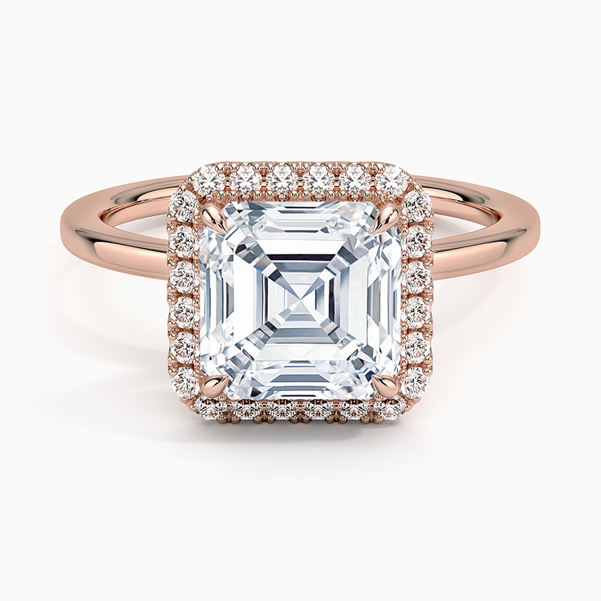 2.25 Karat Asscher Halo Tasarım Tektaş Laboratuvar Pırlanta Yüzük 18K-Ophelia - Bold Diamonds