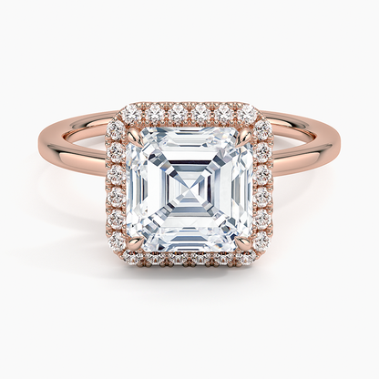 2.25 Karat Asscher Halo Tasarım Tektaş Laboratuvar Pırlanta Yüzük 18K-Ophelia - Bold Diamonds