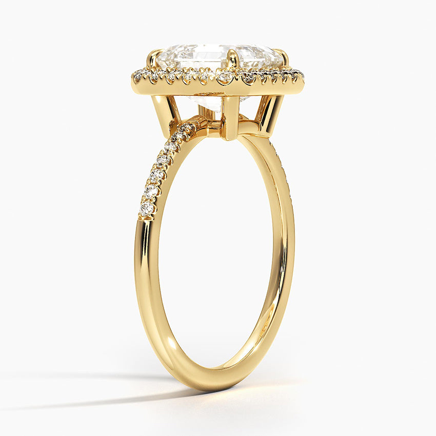 2.25 Karat Asscher Halo Tasarım Tektaş Laboratuvar Pırlanta Yüzük 18K -Valora - Bold Diamonds