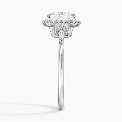 2.25 Karat Cushion Halo Tasarım Tektaş Laboratuvar Pırlanta Yüzük 18K -Amara - Bold Diamonds