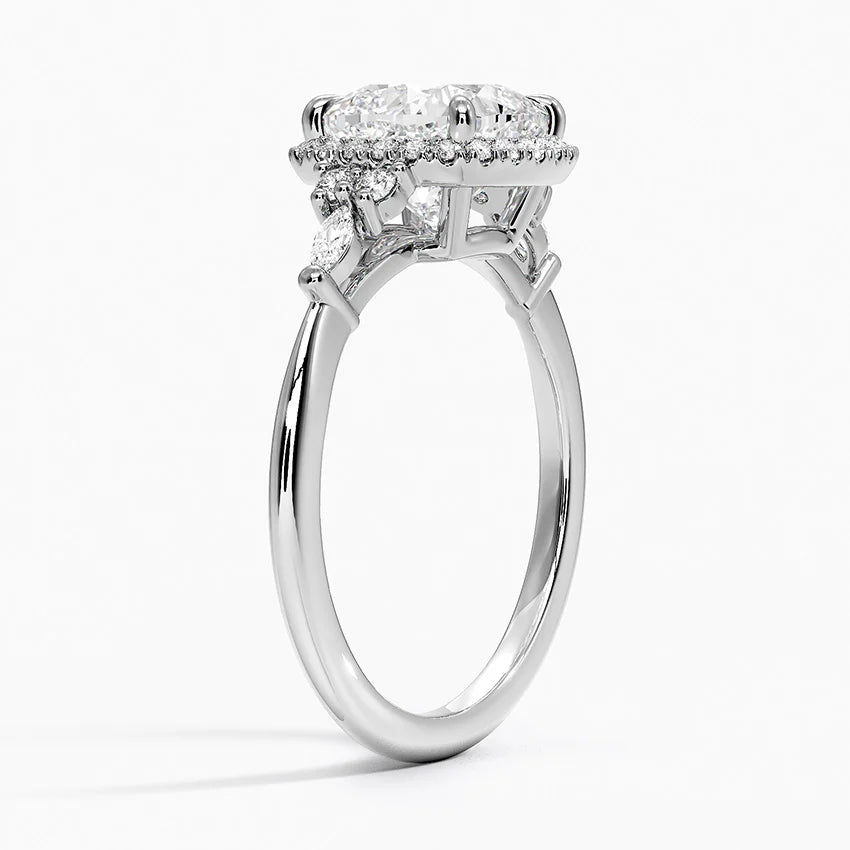 2.25 Karat Cushion Halo Tasarım Tektaş Laboratuvar Pırlanta Yüzük 18K -Amara - Bold Diamonds