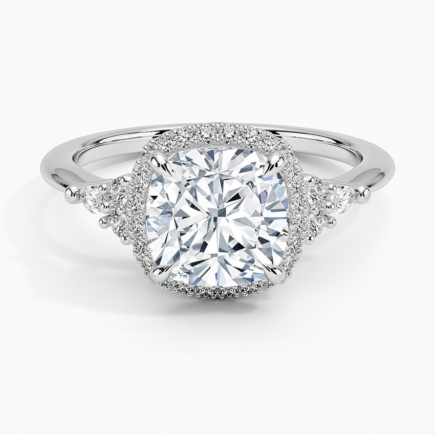 2.25 Karat Cushion Halo Tasarım Tektaş Laboratuvar Pırlanta Yüzük 18K -Amara - Bold Diamonds