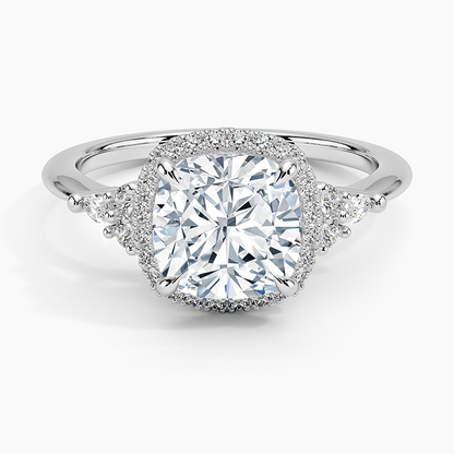 2.25 Karat Cushion Halo Tasarım Tektaş Laboratuvar Pırlanta Yüzük 18K -Amara - Bold Diamonds