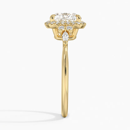 2.25 Karat Cushion Halo Tasarım Tektaş Laboratuvar Pırlanta Yüzük 18K -Amara - Bold Diamonds
