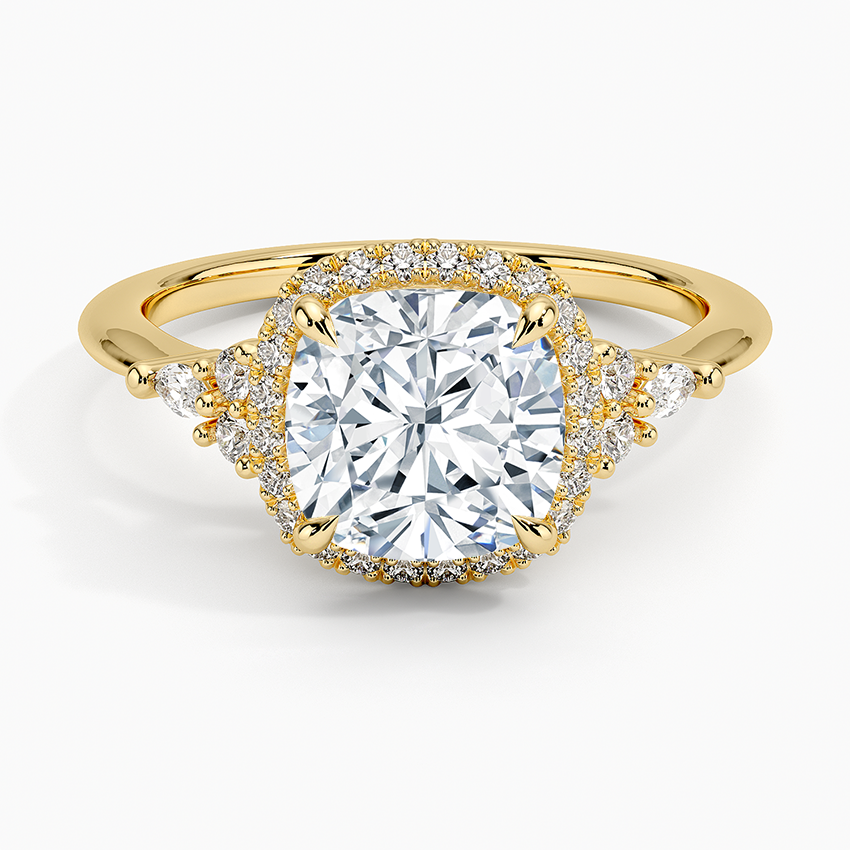 2.25 Karat Cushion Halo Tasarım Tektaş Laboratuvar Pırlanta Yüzük 18K -Amara - Bold Diamonds