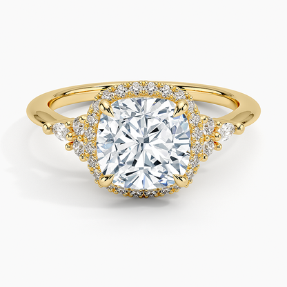 2.25 Karat Cushion Halo Tasarım Tektaş Laboratuvar Pırlanta Yüzük 18K -Amara - Bold Diamonds