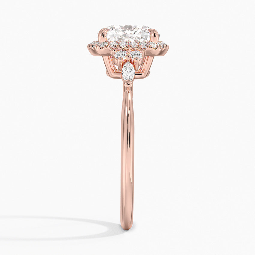 2.25 Karat Cushion Halo Tasarım Tektaş Laboratuvar Pırlanta Yüzük 18K -Amara - Bold Diamonds