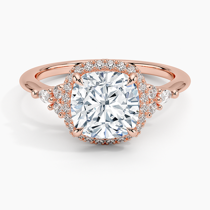 2.25 Karat Cushion Halo Tasarım Tektaş Laboratuvar Pırlanta Yüzük 18K -Amara - Bold Diamonds