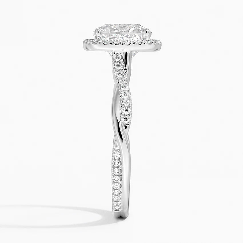 2.25 Karat Cushion Halo Tasarım Tektaş Laboratuvar Pırlanta Yüzük 18K -Diamora - Bold Diamonds