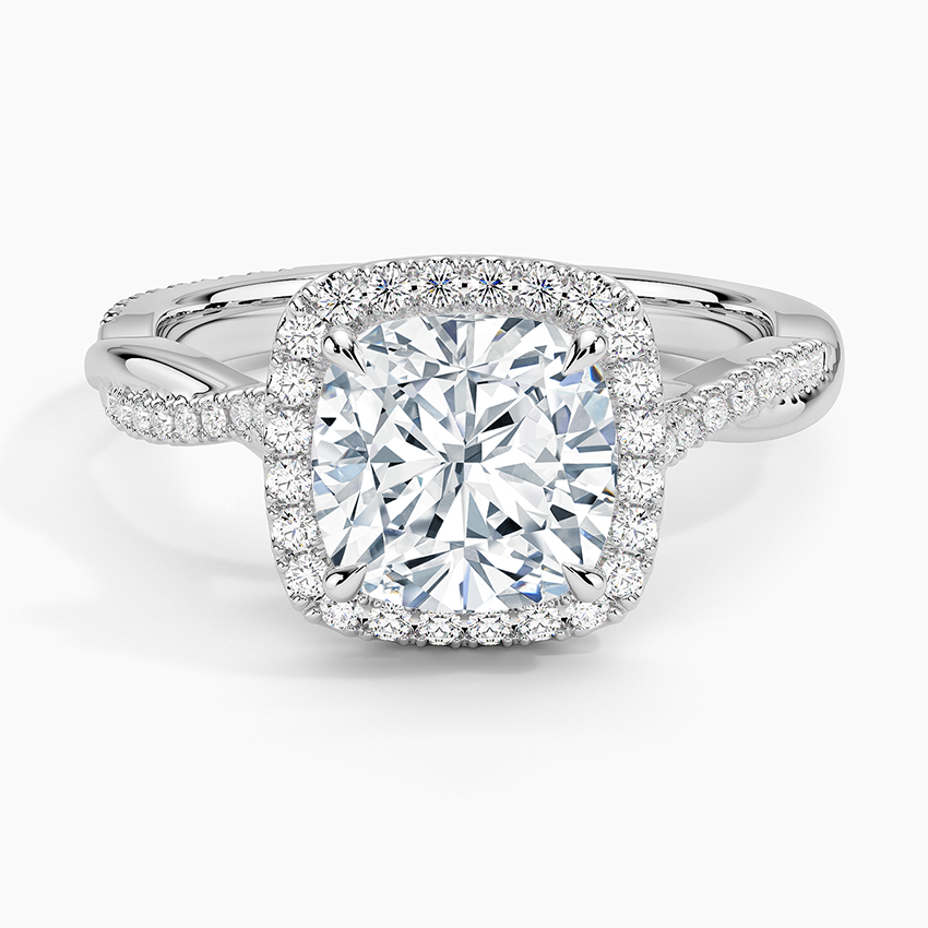 2.25 Karat Cushion Halo Tasarım Tektaş Laboratuvar Pırlanta Yüzük 18K -Diamora - Bold Diamonds