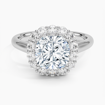 2.25 Karat Cushion Halo Tasarım Tektaş Laboratuvar Pırlanta Yüzük 18K -Illumina - Bold Diamonds