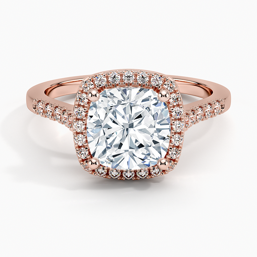 2,25 Karat Cushion Halo Tasarım Tektaş Laboratuvar Pırlanta Yüzük 18K - Lunara - Bold Diamonds