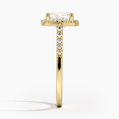 2,25 Karat Cushion Halo Tasarım Tektaş Laboratuvar Pırlanta Yüzük 18K - Lunara - Bold Diamonds