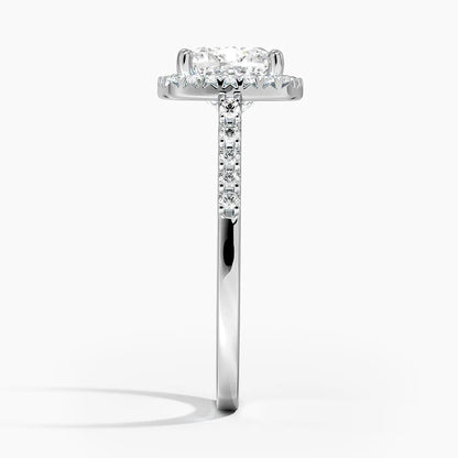 2,25 Karat Cushion Halo Tasarım Tektaş Laboratuvar Pırlanta Yüzük 18K - Lunara - Bold Diamonds