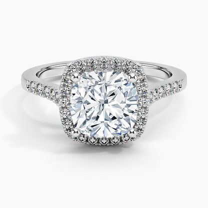 2,25 Karat Cushion Halo Tasarım Tektaş Laboratuvar Pırlanta Yüzük 18K - Lunara - Bold Diamonds