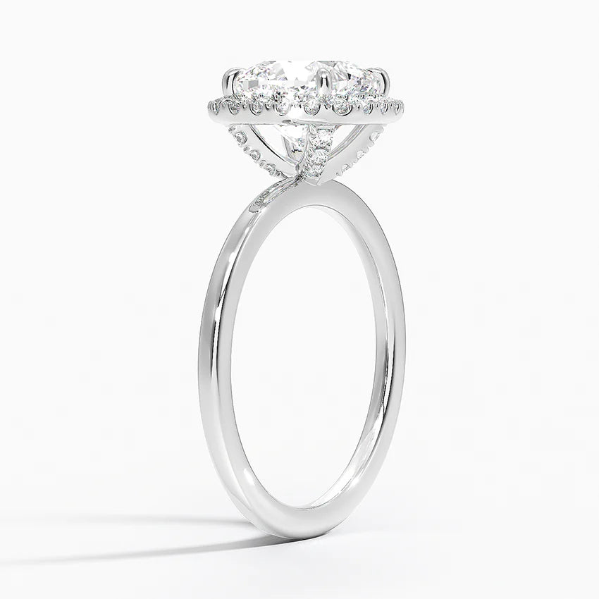 2.25 Karat Cushion Halo Tasarım Tektaş Laboratuvar Pırlanta Yüzük 18K -Ophelia - Bold Diamonds