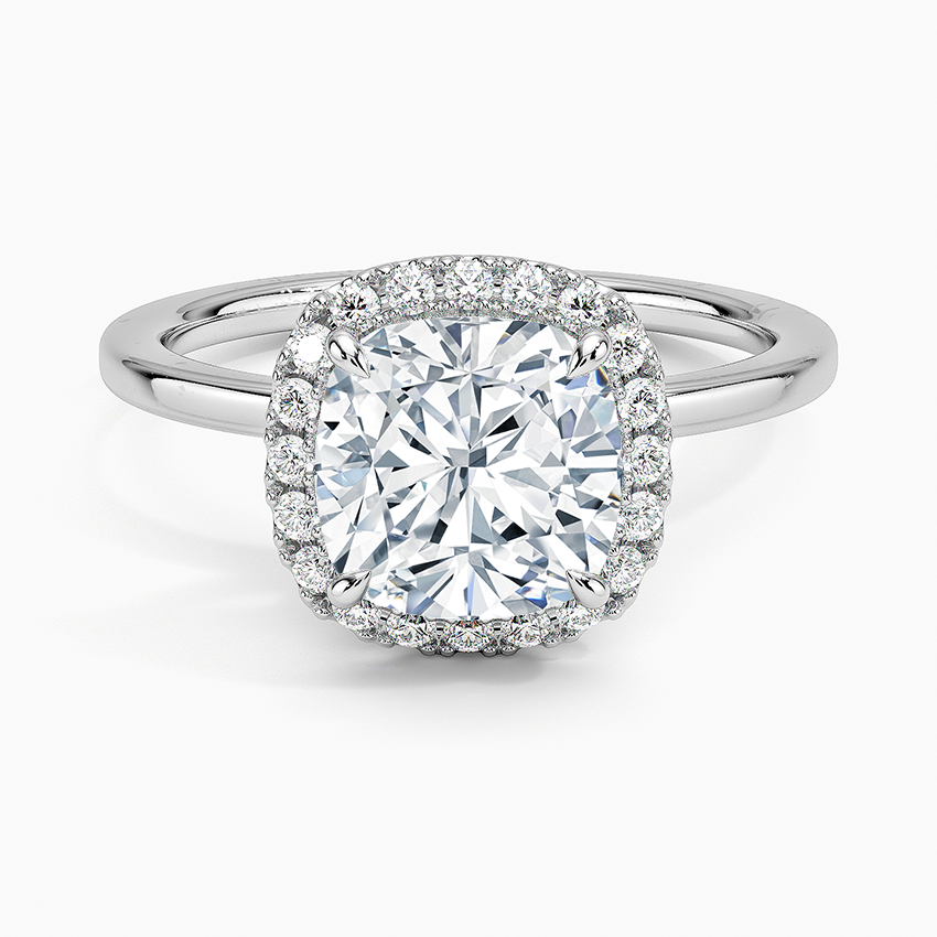 2.25 Karat Cushion Halo Tasarım Tektaş Laboratuvar Pırlanta Yüzük 18K -Ophelia - Bold Diamonds