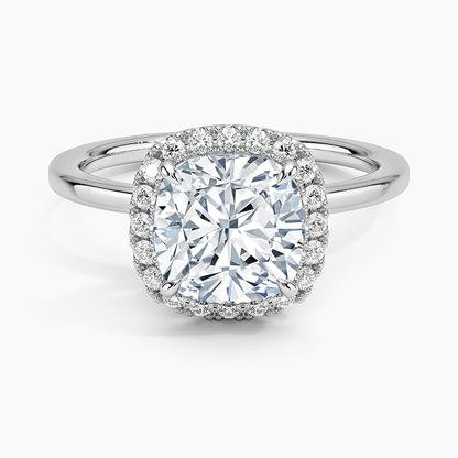 2.25 Karat Cushion Halo Tasarım Tektaş Laboratuvar Pırlanta Yüzük 18K -Ophelia - Bold Diamonds