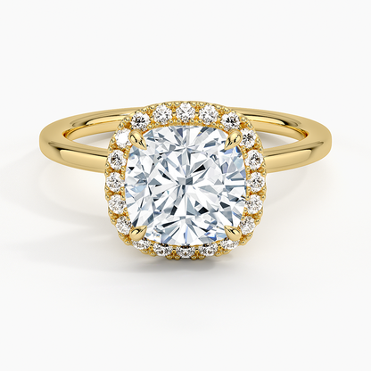 2.25 Karat Cushion Halo Tasarım Tektaş Laboratuvar Pırlanta Yüzük 18K -Ophelia - Bold Diamonds